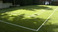 Line Painting on Turf Badminton Court